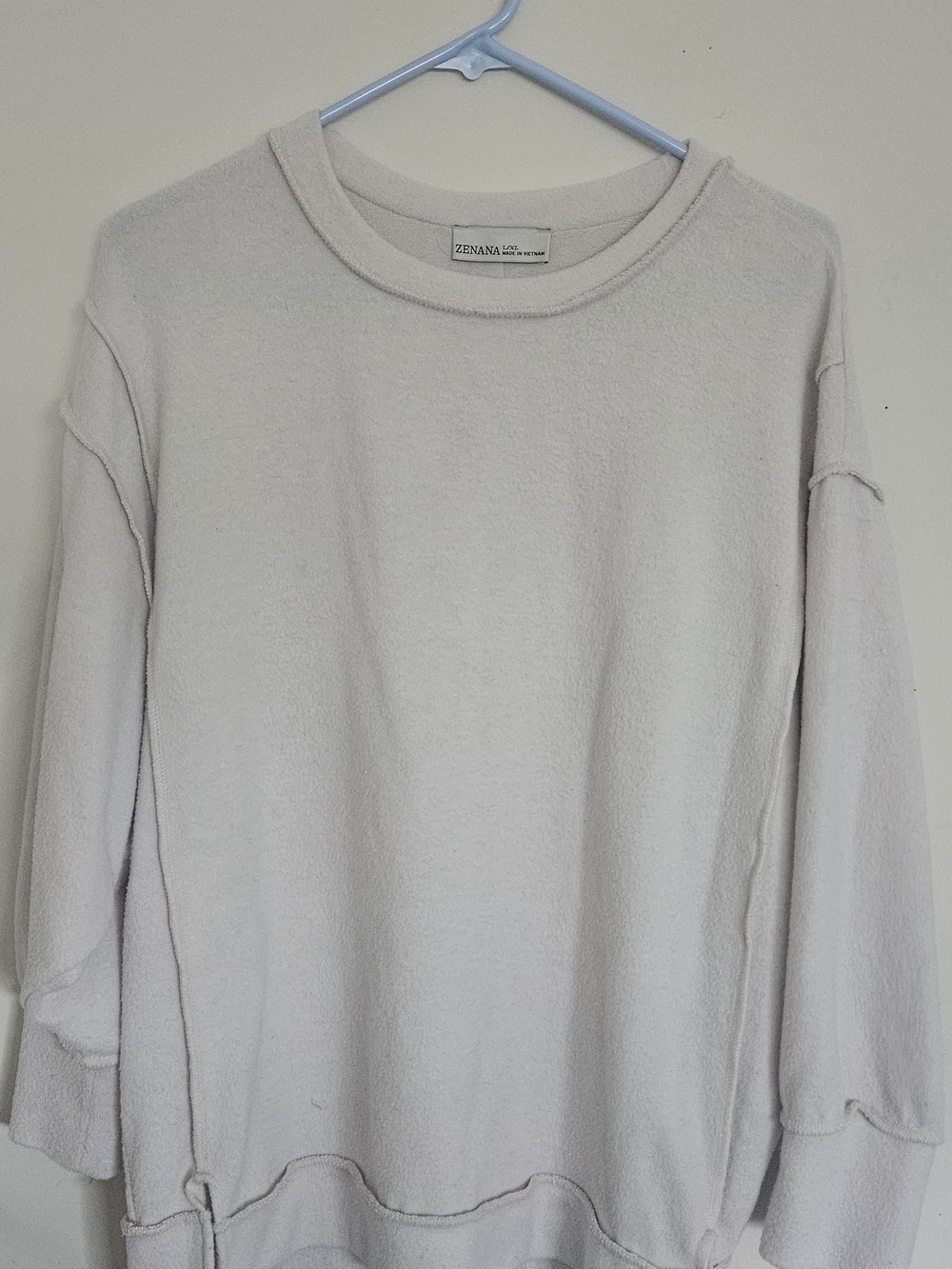 Zenana Outfitters Cream Crewneck Pullover Sweater